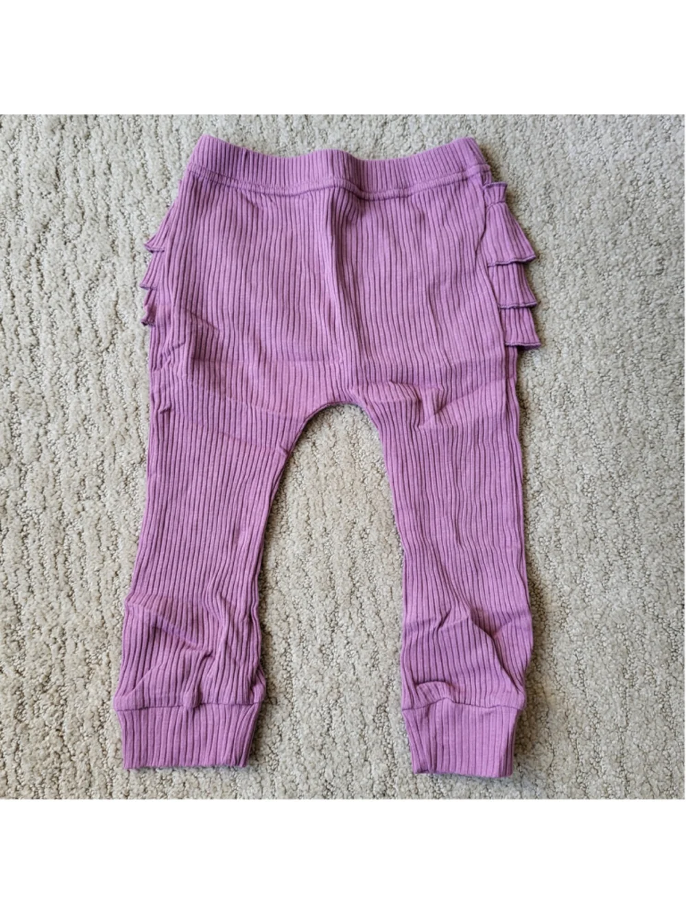 Baby Girl 3-Piece Rib Frill Long Sleeve Romper & Pant Set-Size 12-18 Months–NWT